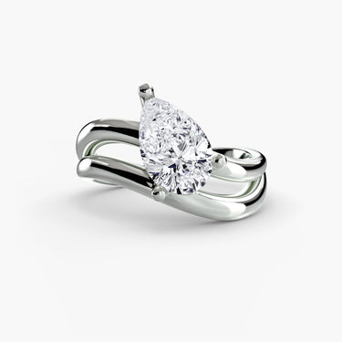 Pear Shaped Diamond Wave Ring