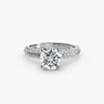 Everwyn Solitaire with Pavé Shoulders front view in white gold or platinum 