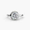 Encara Bezel Diamond Engagement Ring front view in white gold or platinum with a round brilliant cut diamond 