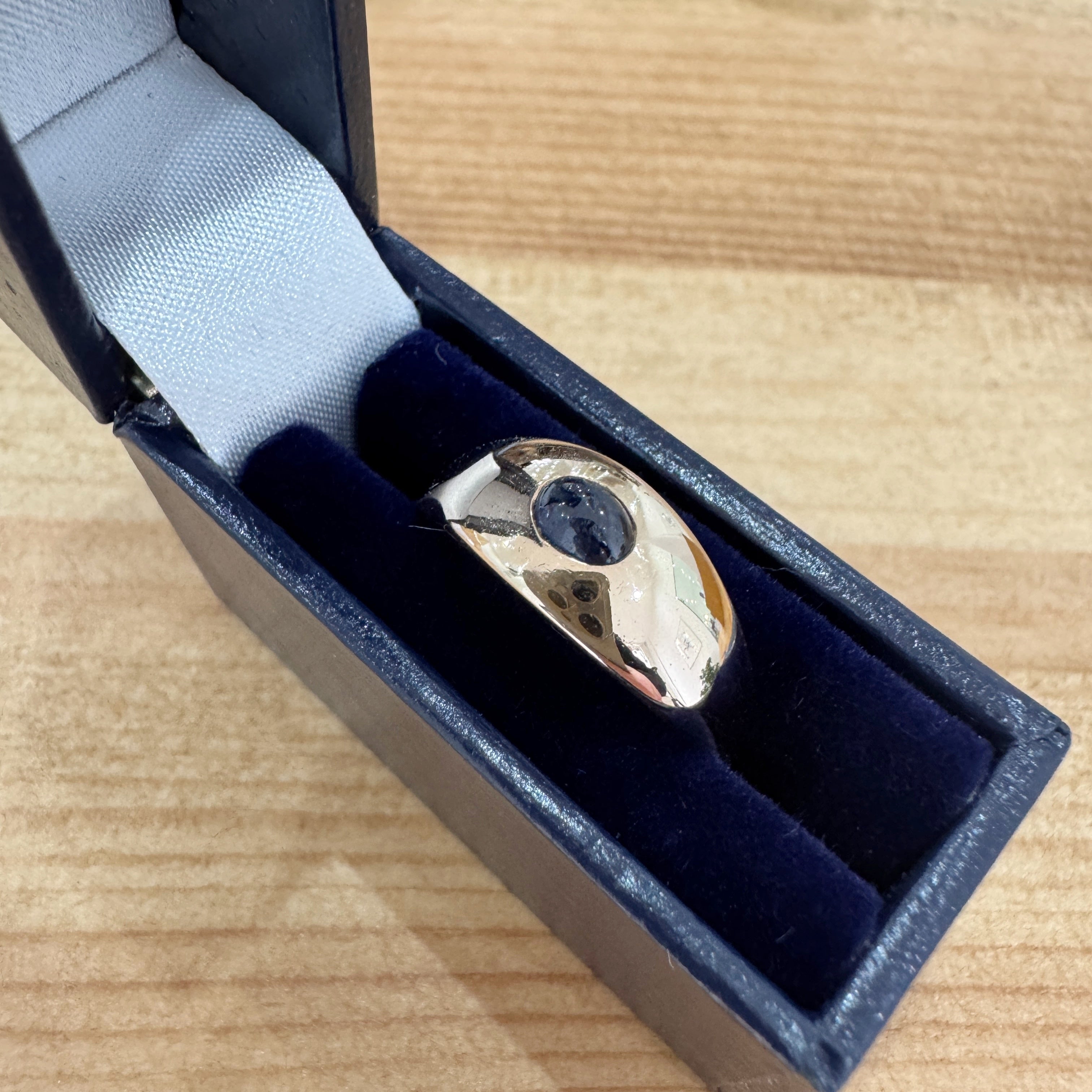 Cabochon Sapphire Ring in Box