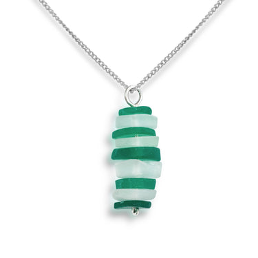 Larger view of the stacking sea glass necklace