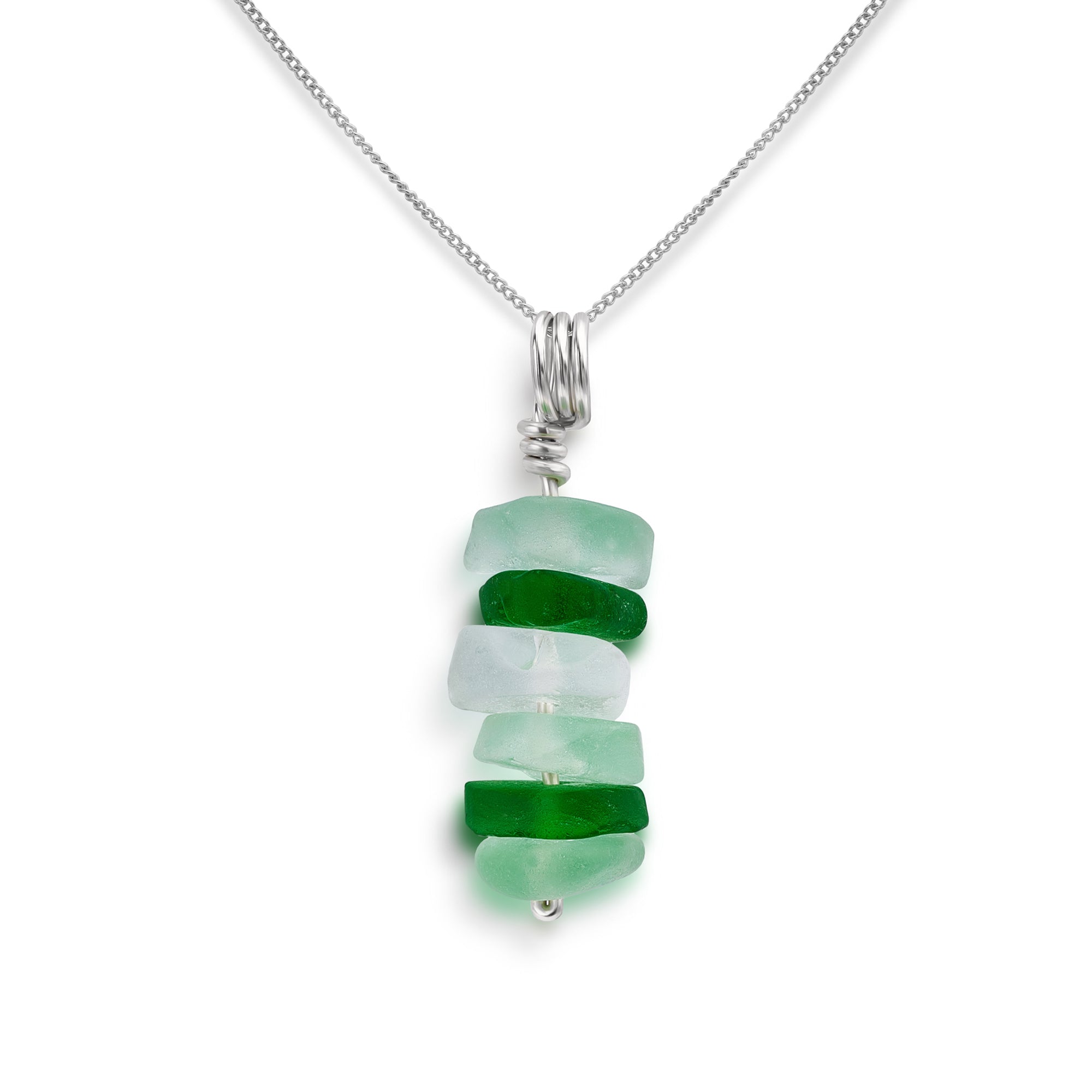 Sea glass stacker necklace
