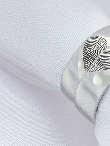 Fingerprint wedding rings custom made at Serendipity Jewellery