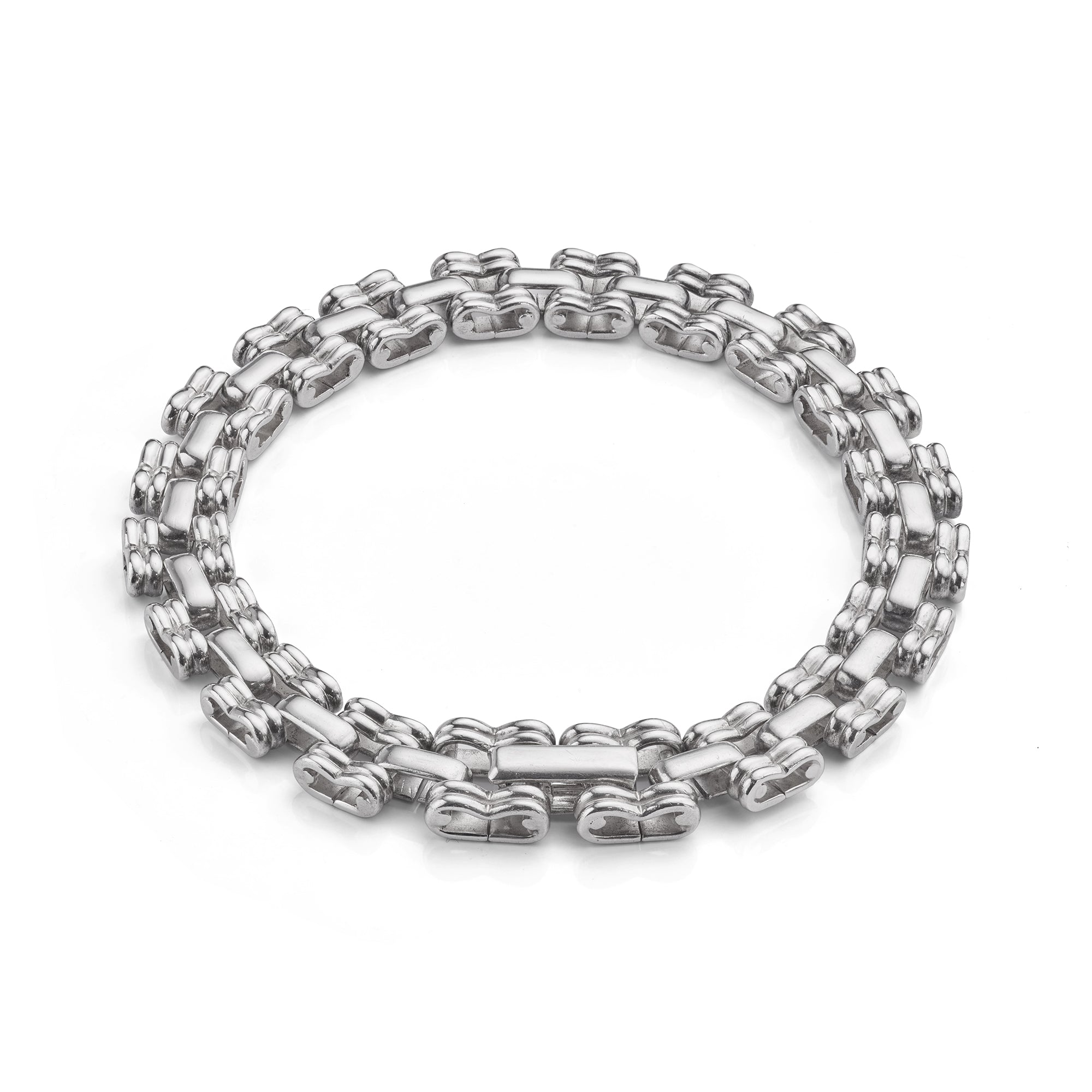 Biker Chain Bracelet in Silver 