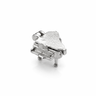 Silver piano charm showing the lid closed 