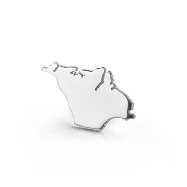 Silver Isle of Wight Lapel Pin Badge Front