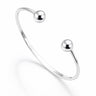 Silver torque bangle with polished ball ends - pre-loved jewellery collection