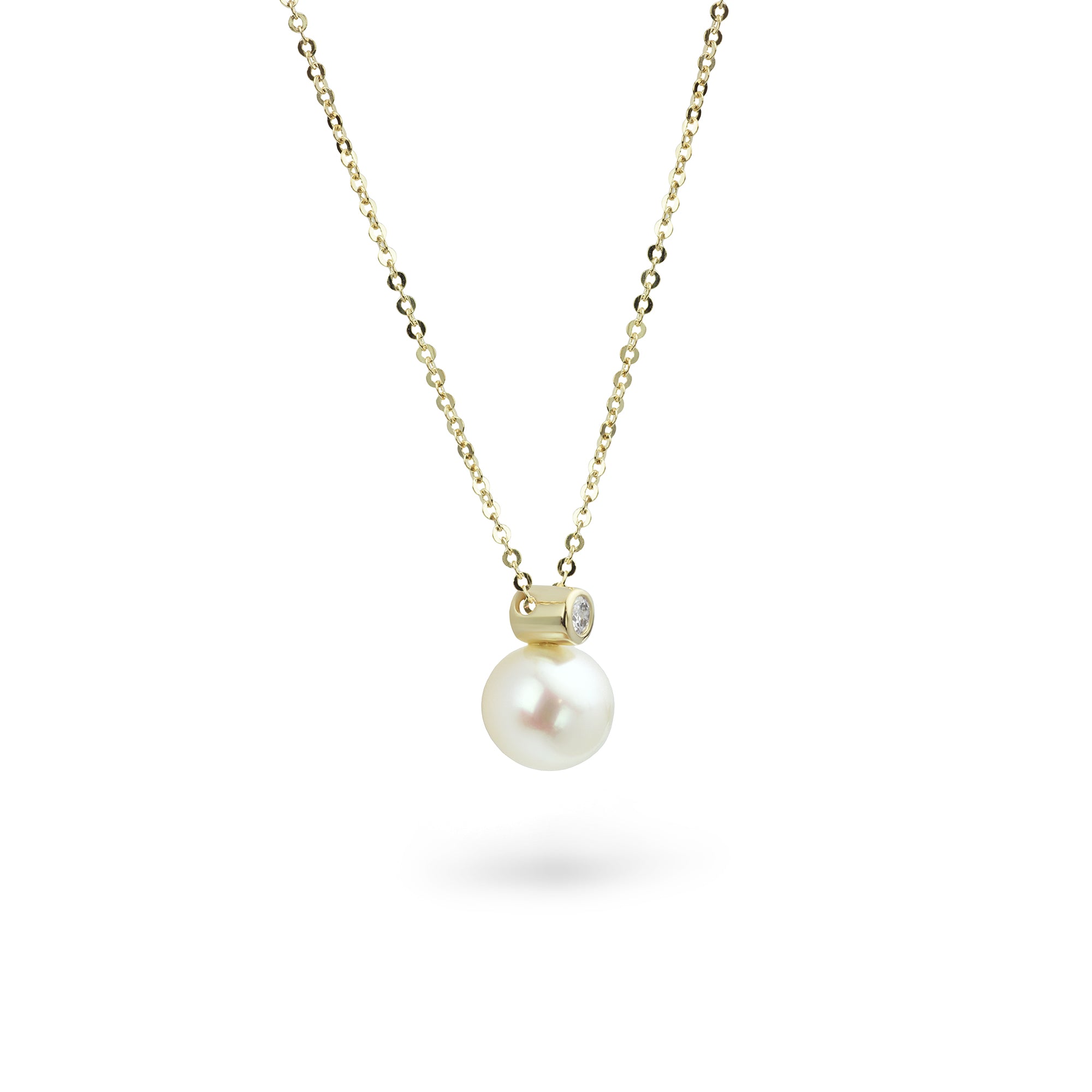 Pearl and Diamond Snowman Necklace