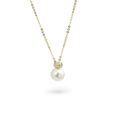 Pearl and Diamond Snowman Necklace