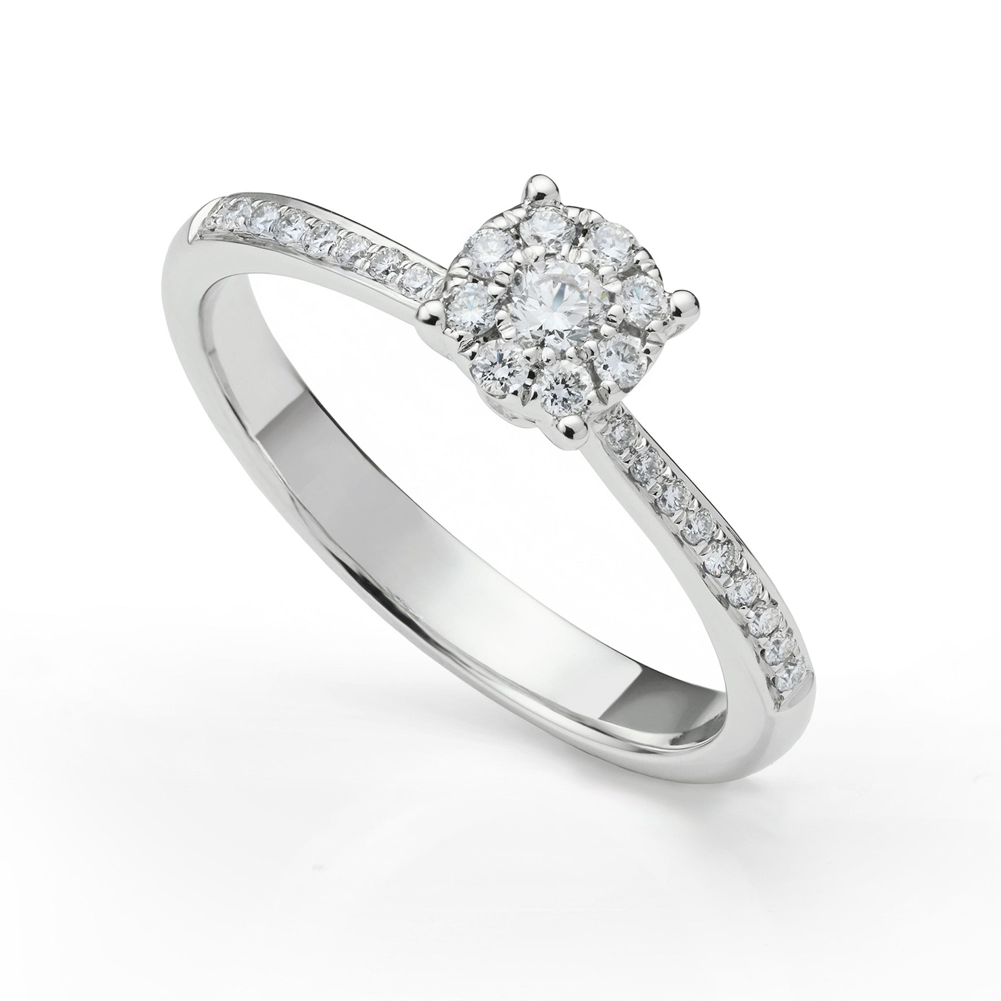 Solitaire illusion diamond engagement ring