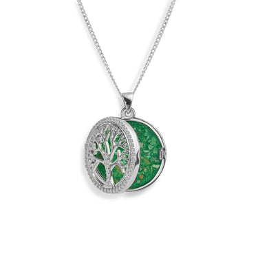 Tree of Life Ashes Locket, Half Open View