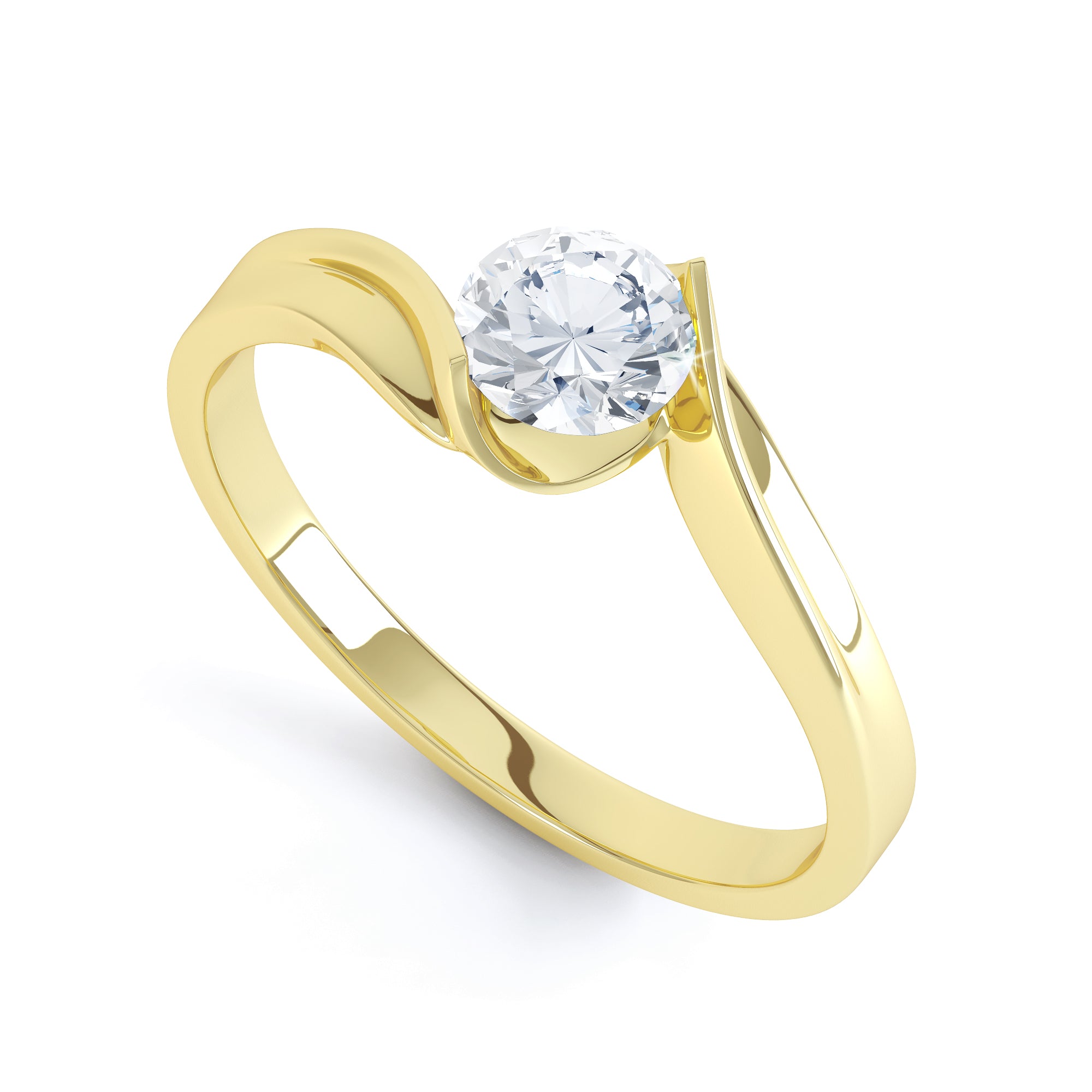 Unity 'Floating' Diamond Engagement Ring in Yellow Gold – Serendipity ...