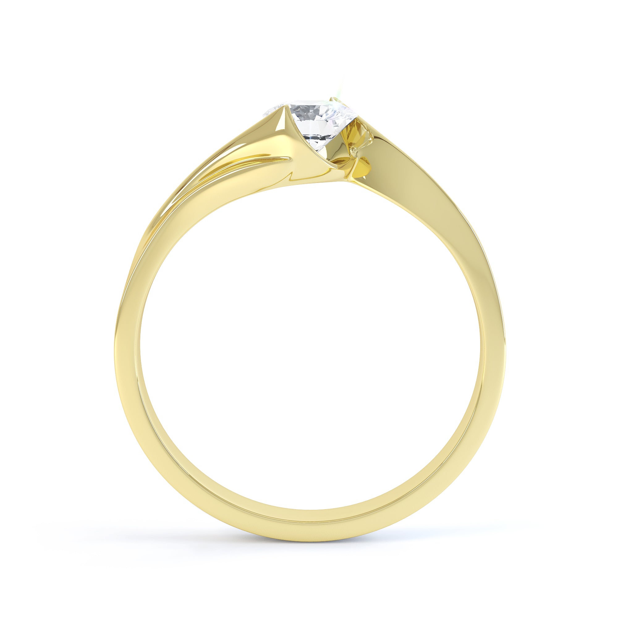 Side view of the unity solitaire engagement ring