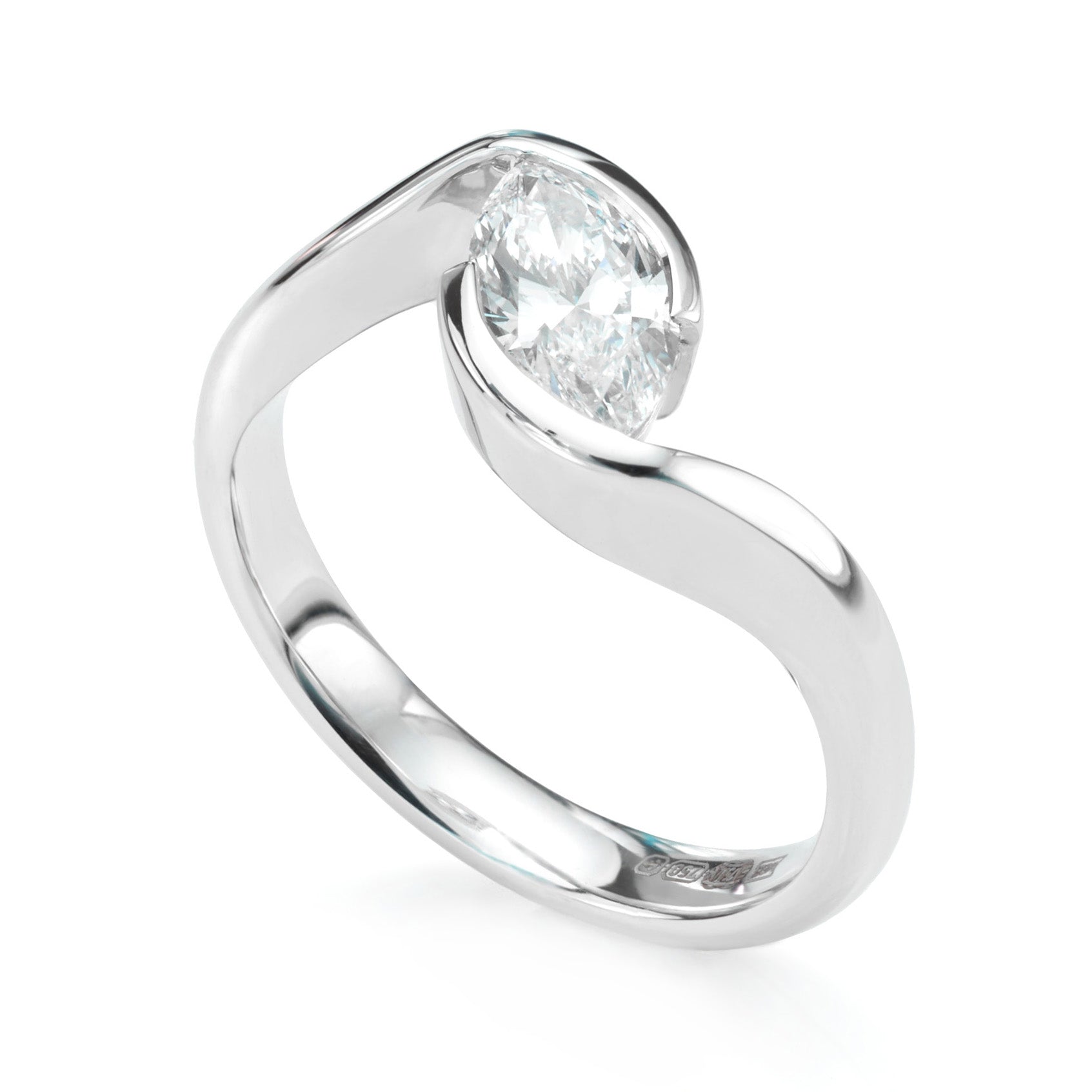 Ursa Marquise Twist CanadaMark diamond engagement ring