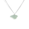 Pale aqua blue isle of wight shaped sea glass necklace