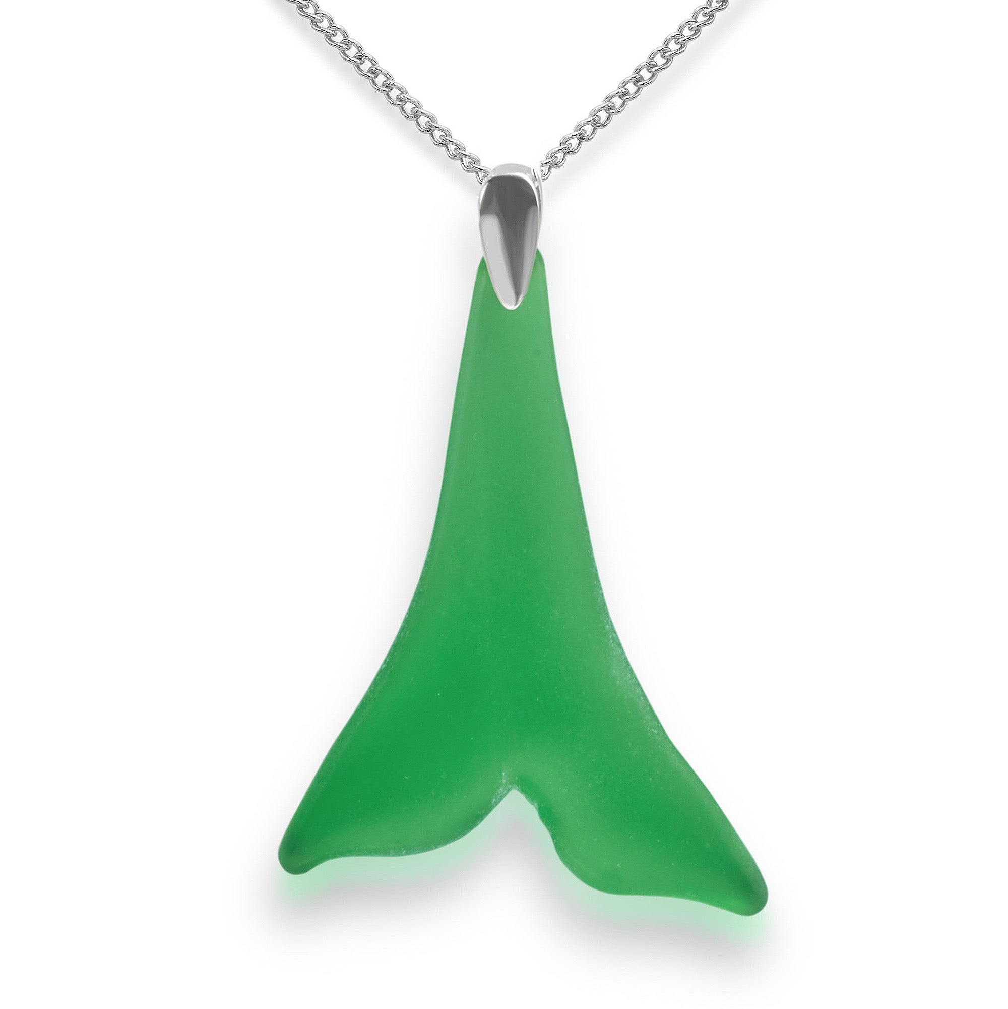 Mermaid's Tail Green Sea Glass Necklace