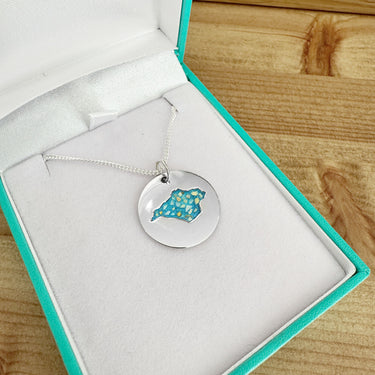 Isle of wight ocean tide necklace in box