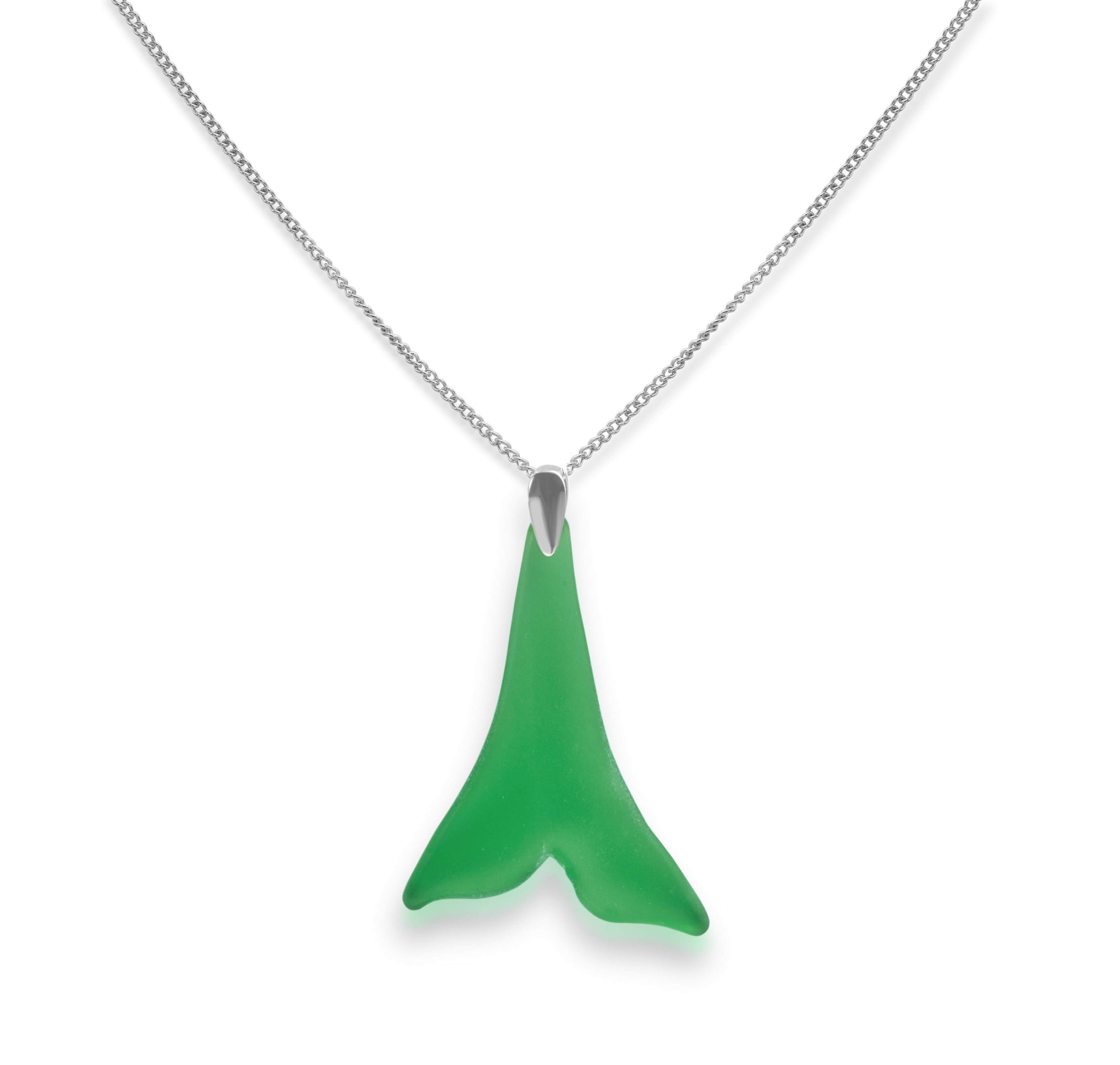 Mermaid's Tail Green Sea Glass Necklace main view