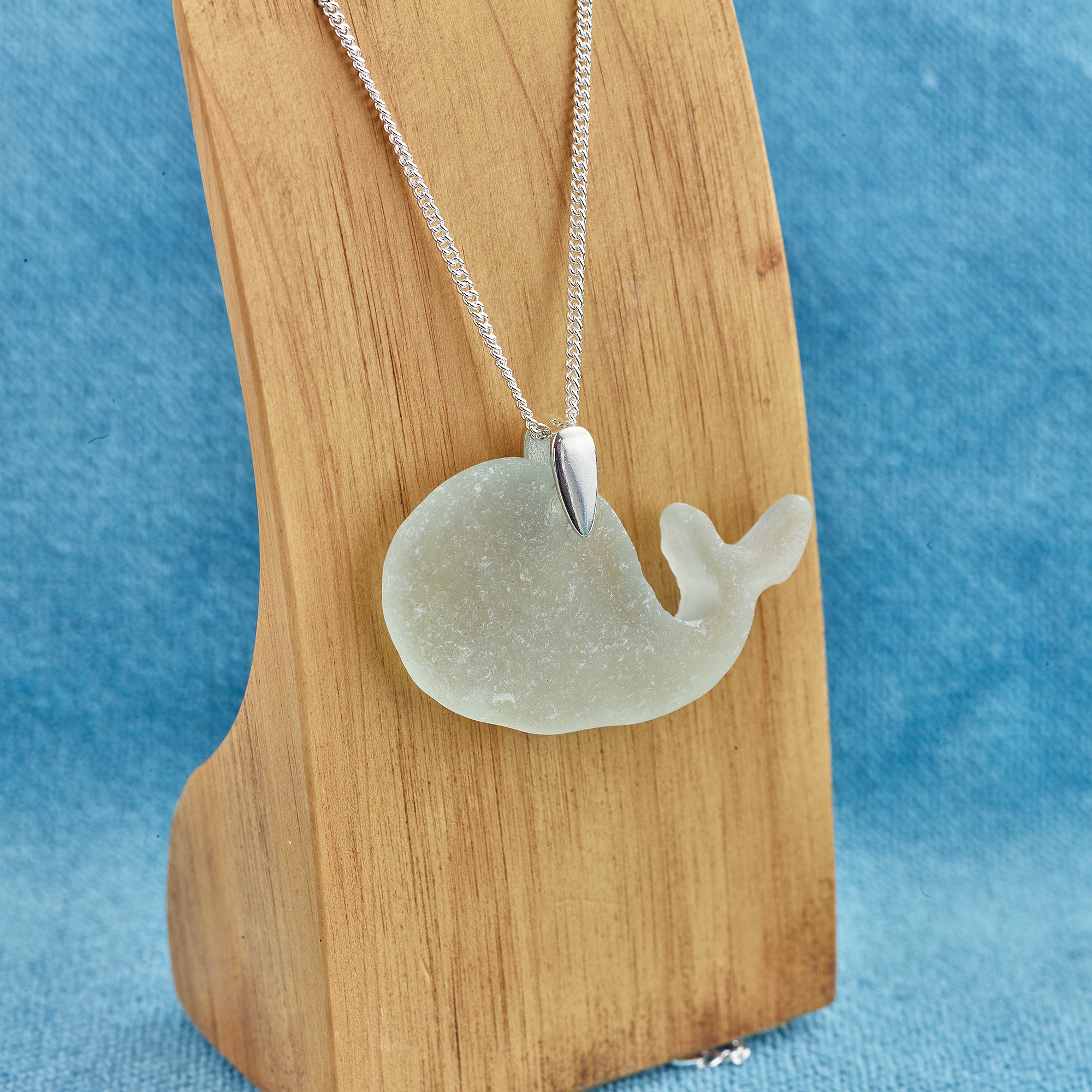 Whale Sea Glass Necklace in our Showroom