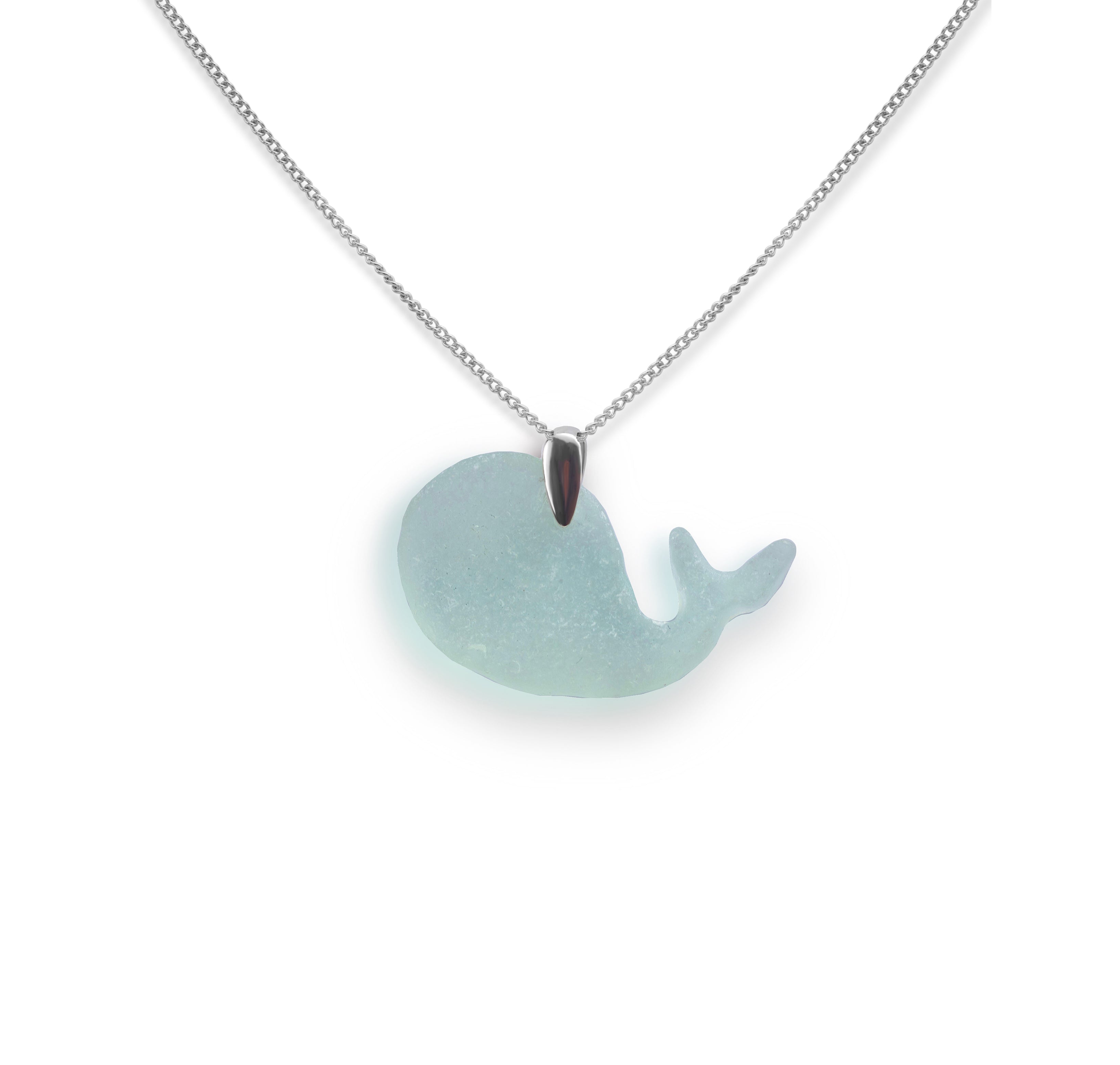 Moby Dick Sea Glass Whale Necklace from the Isle of Wight