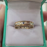 Pre-loved rose and white gold blue sapphire and diamond ring