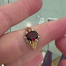 Pre-loved Garnet Solitaire Yellow gold Ring Video