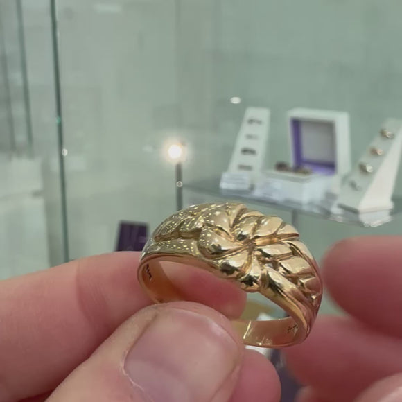 Yellow gold pre-loved wheat sheaf keeper ring 