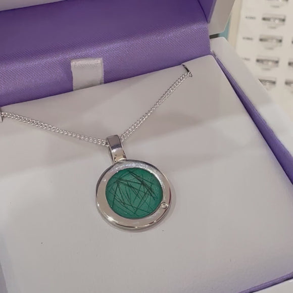 Hair set sterling silver memorial pendant in presentation box