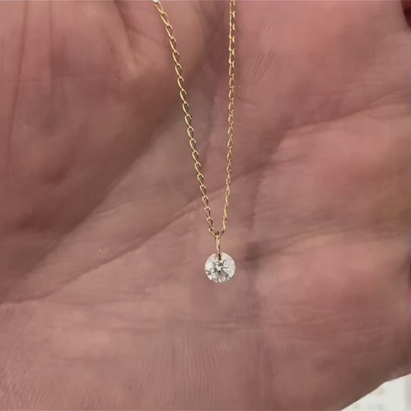 Floating diamond necklace video