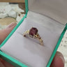 Burgundy Tourmaline Ring in Yellow Gold