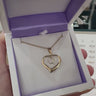 CZ yellow gold open heart necklace video
