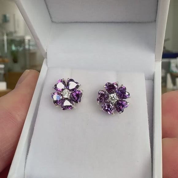 Amethyst cluster earrings 
