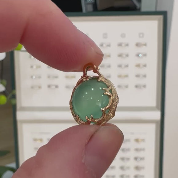 Jadeite sphere gold charm vintage pre-loved rare-find