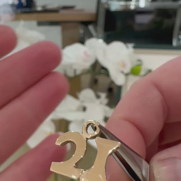 21 Gold Charm Handmade
