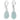 Aqua pale blue isle of wight sea glass drop earrings  larger view