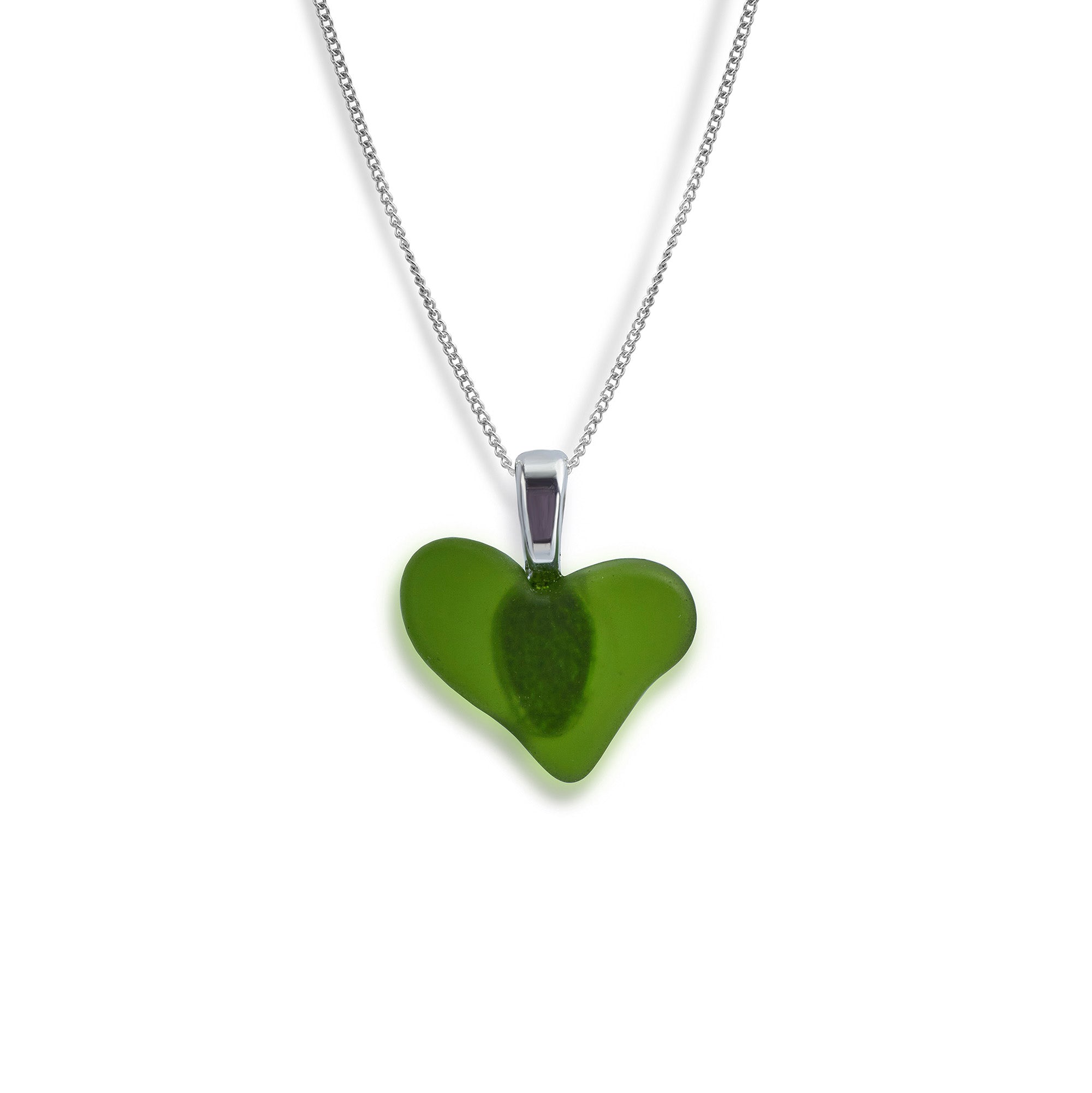 Wonky heart sea glass necklace